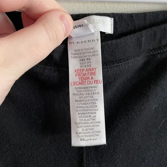 Burberry Children Girl’s SZ 14 YearsBlack With Nova Check Cuffs Leggings